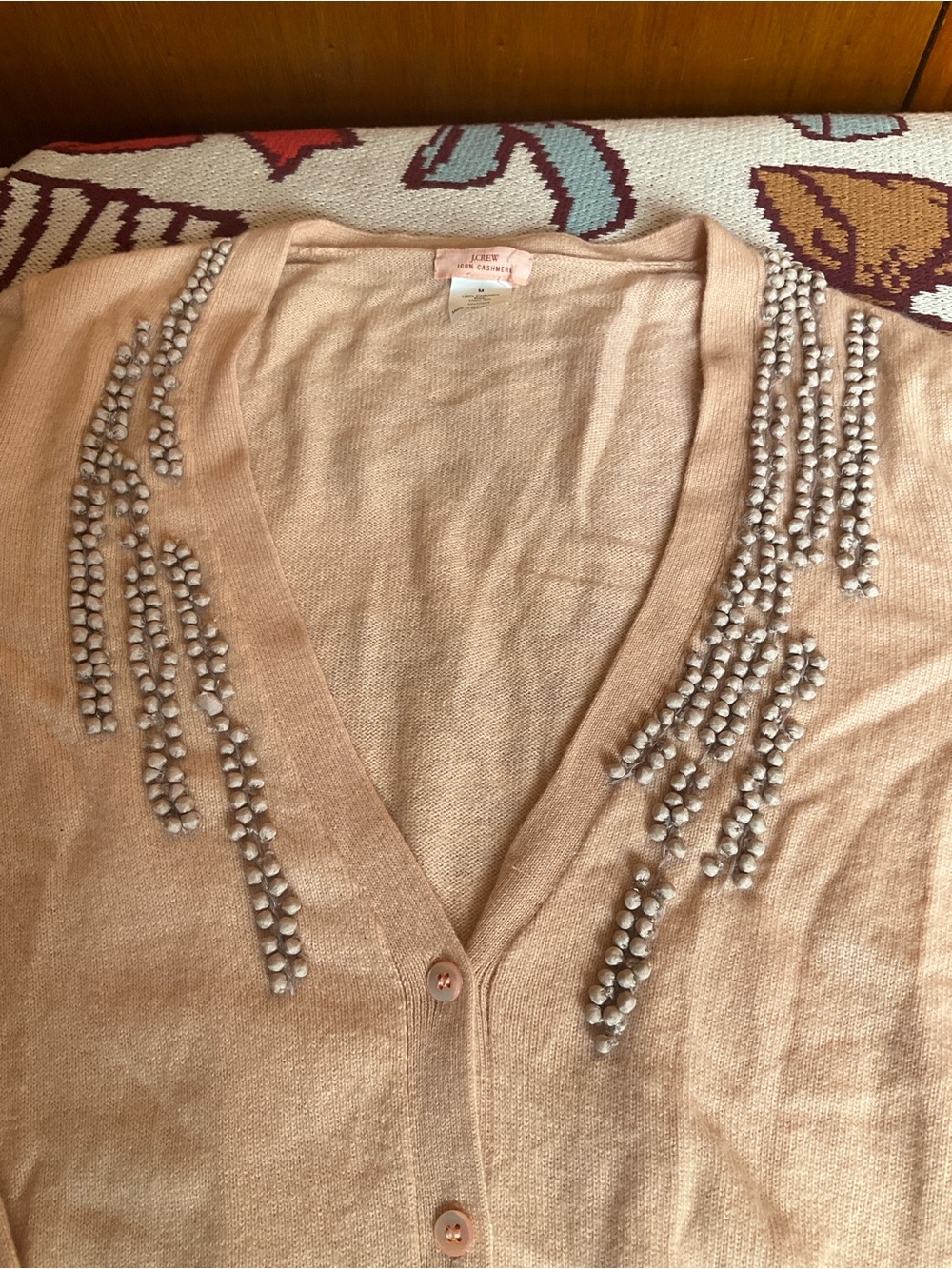 J. Crew. Where are you going to find 100% Embroidered Cashmere at this price?!! - Picture 2 of 4